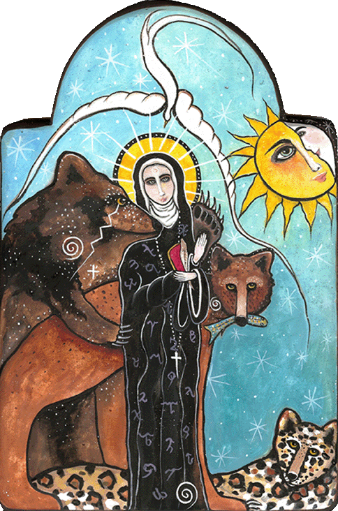 Hildegard of Bingen with Bears by Virginia
                      Maria Romero
