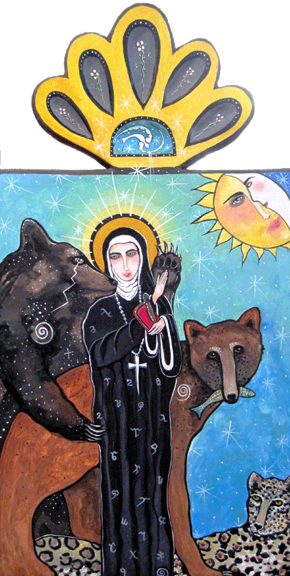Hildegard of Bingen with Bears #2 by Virginia
                      Maria Romero
